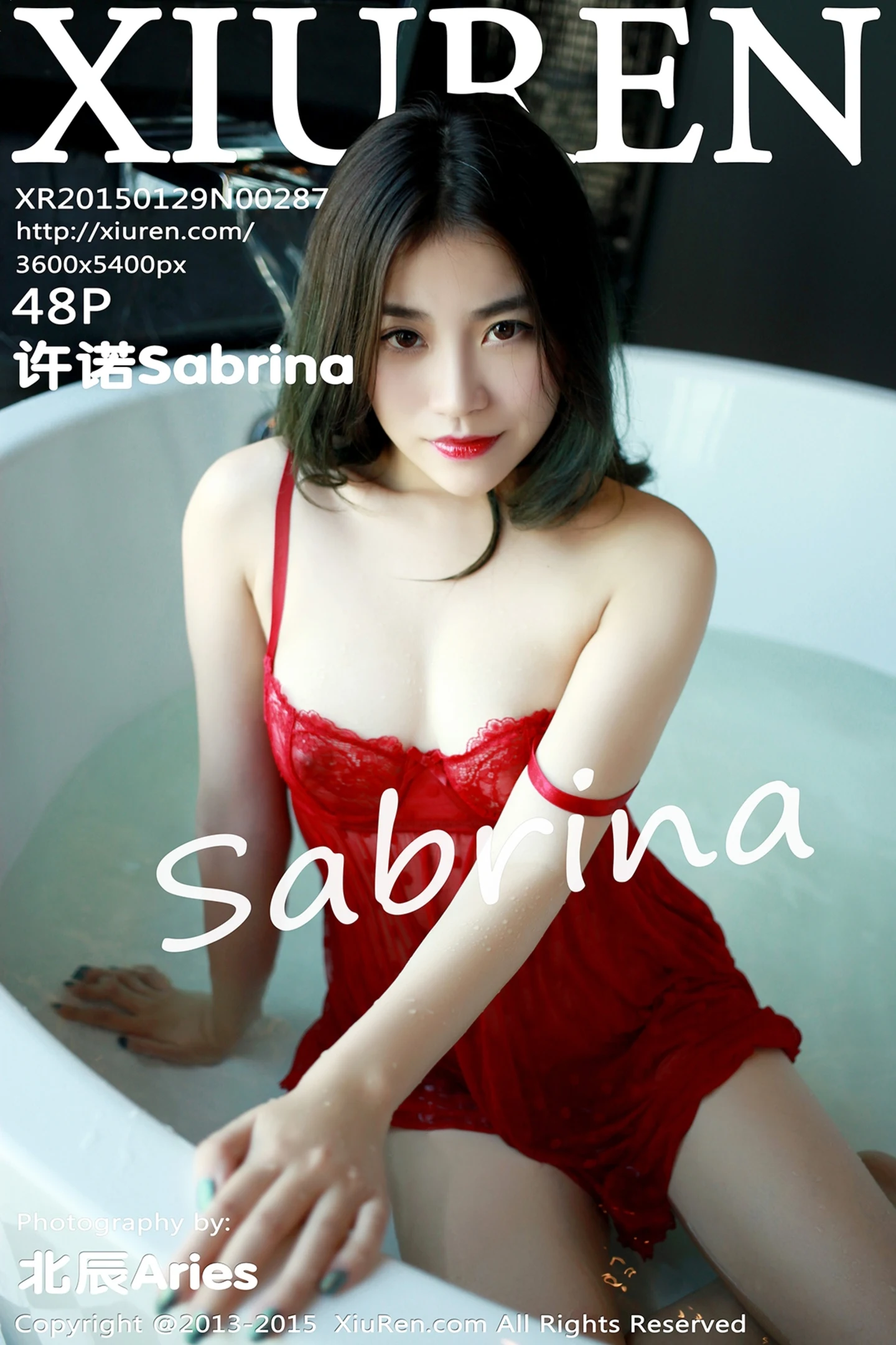 [XiuRen秀人网]No.287_秀人嫩模许诺Sabrina花色睡裙居家床上迷人性感写真48P-秀人网 - XiuRen.Space